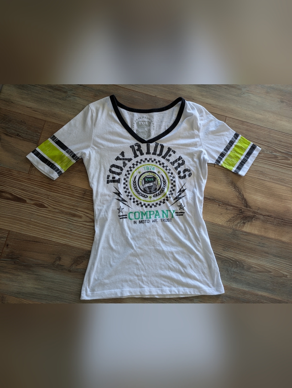 Fox Racing Riders Company In Moto We Trust Women's T-Shirt Large Style 54769